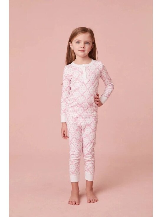 Roller Rabbit Other - Roller Rabbit x Love Shack Fancy Girls Pink Ribbon Pajama Set, Size 8